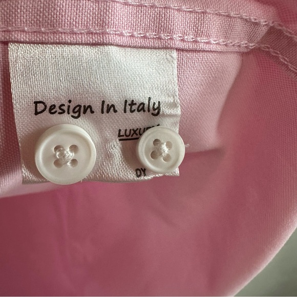 Alimens & Gentle Mens Button Down Collar Dress Shirt w/Chest Pocket Pink L - Picture 6 of 8